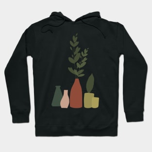 Abstract plants and pots Hoodie